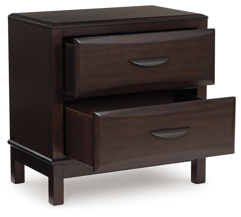 Vanmore - Dark Brown - Two Drawer Night Stand - JaxCo Furniture