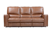 Rockford - Triple Power Reclining Reclining Sofa - Verona Saddle - JaxCo Furniture