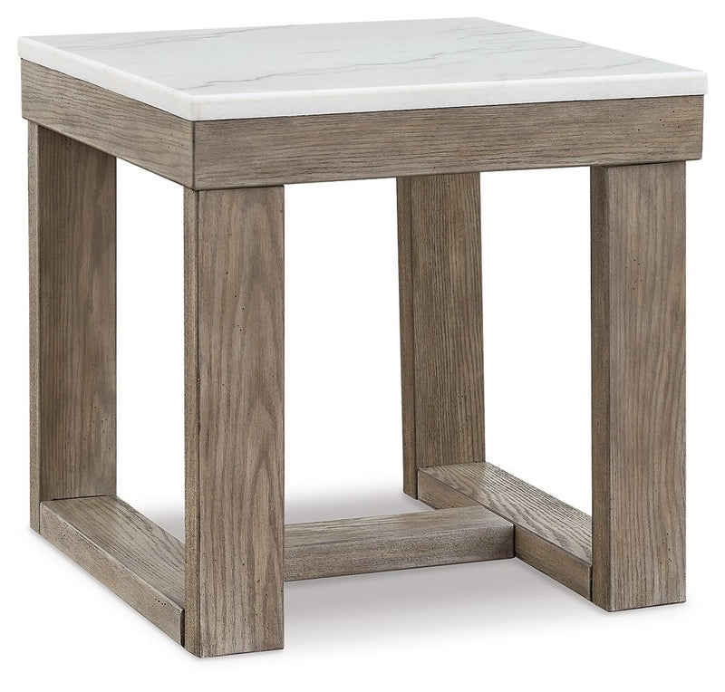Loyaska - Brown / Ivory - Square End Table - JaxCo Furniture
