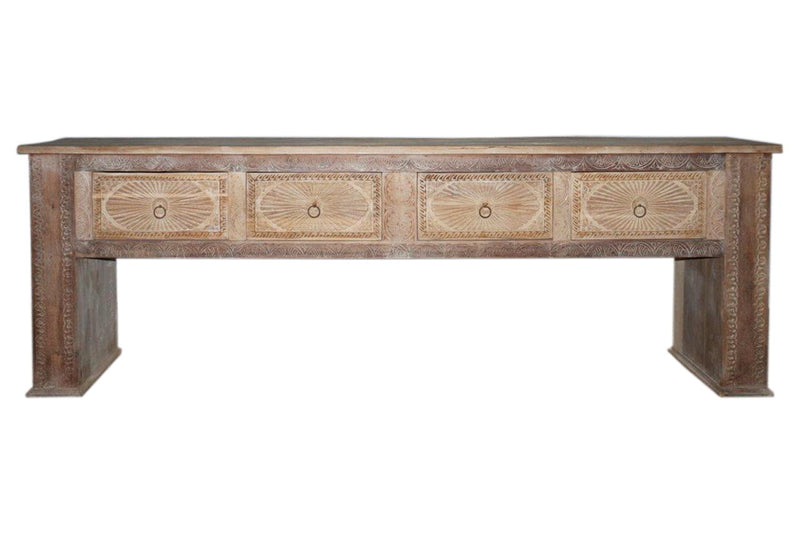 Qena - 4 Drawer Console Table - Butterwood Blend - JaxCo Furniture