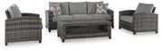 Oasis Court - Gray - Sofa, Chairs, Table Set (Set of 4) - JaxCo Furniture
