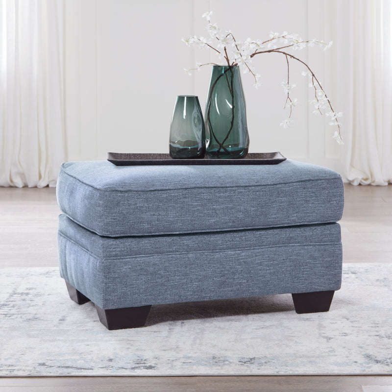 Carissa Manor - Denim - Ottoman - JaxCo Furniture