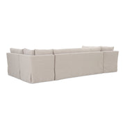 Fable - 5 Piece Slipcover Dining Banquette U-Shape - Beige - JaxCo Furniture