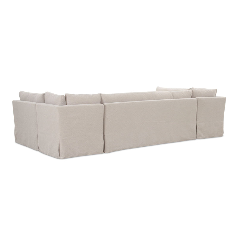 Fable - 5 Piece Slipcover Dining Banquette U-Shape - Beige - JaxCo Furniture