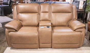 Glencroft - Sahara - Power Reclining Loveseat With Console / Adjustable Headrest - JaxCo Furniture