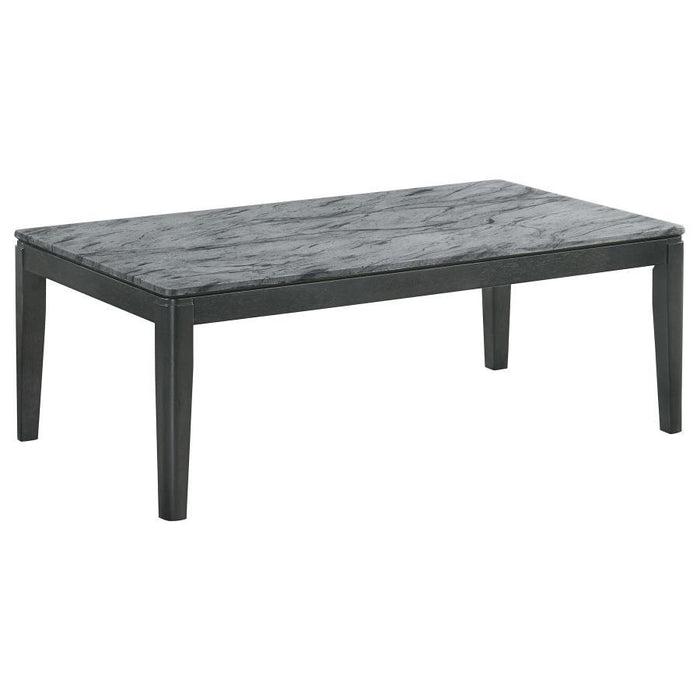 Mozzi - Rectangular Faux Marble Coffee Table - Gray And Black - JaxCo Furniture