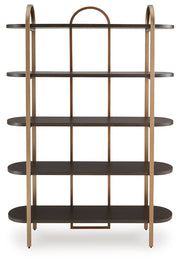 Brentmour - Brown / Gold Finish - Bookcase - JaxCo Furniture