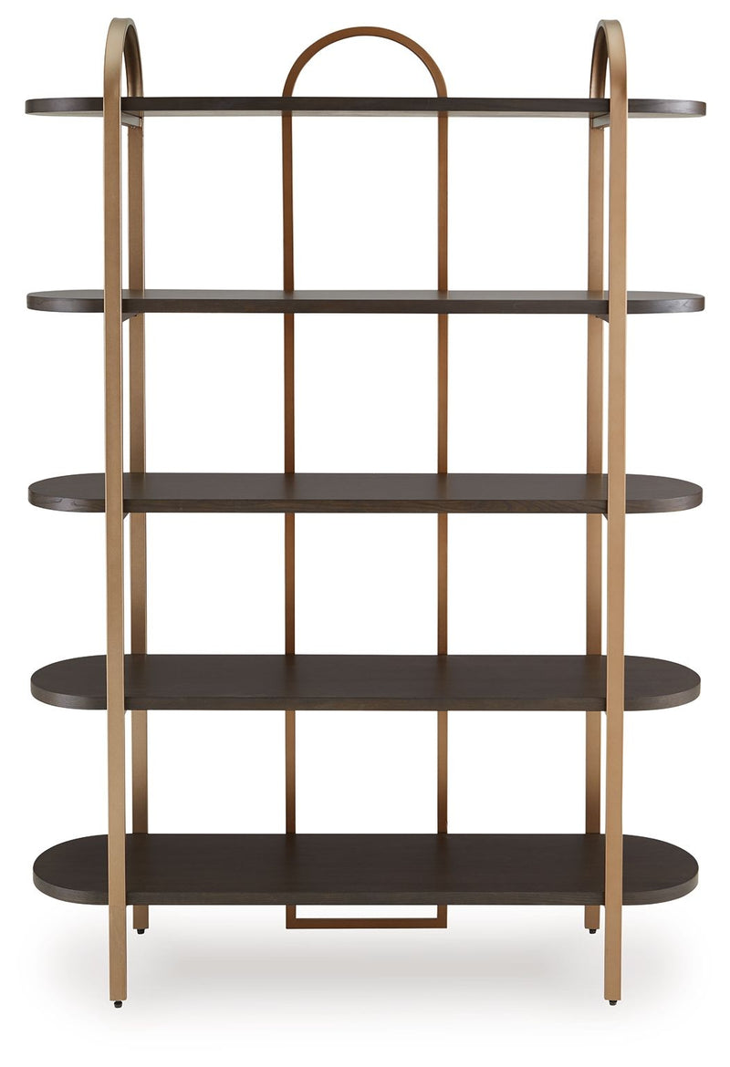 Brentmour - Brown / Gold Finish - Bookcase - JaxCo Furniture