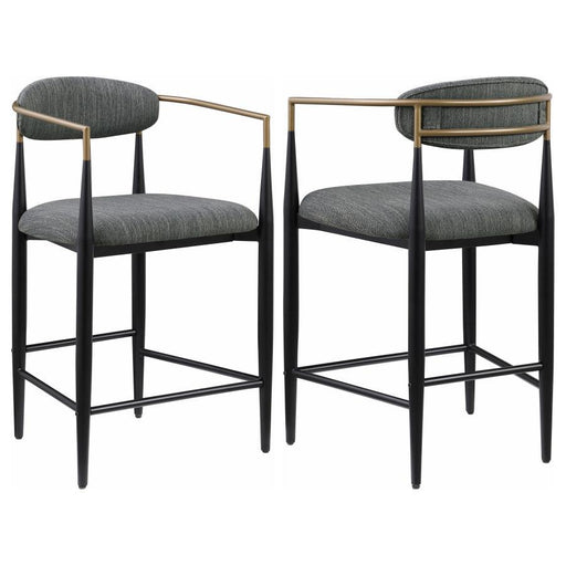 Tina - Metal Counter Height Bar Stool With Upholstered Back And Seat (Set of 2) - JaxCo Furniture