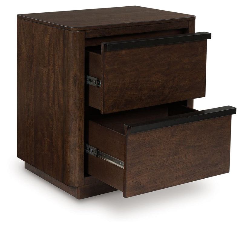 Dilenno - Dark Brown - Two Drawer Night Stand - JaxCo Furniture