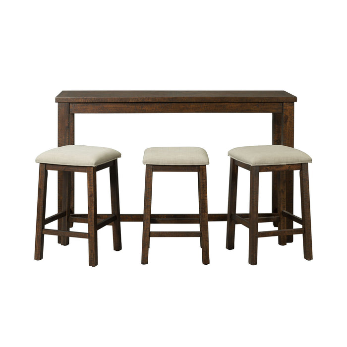 Jax - Bar Table Single Pack (Table + Three Stools) - Dark Walnut - JaxCo Furniture