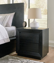 Londer - Black - Two Drawer Night Stand - JaxCo Furniture