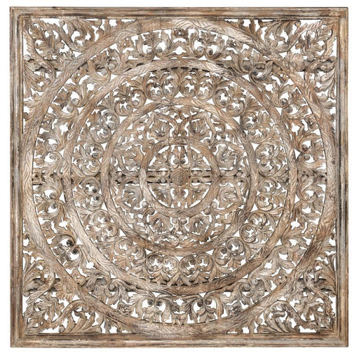 Square Wood Carved Panel - Light Brown - JaxCo Furniture