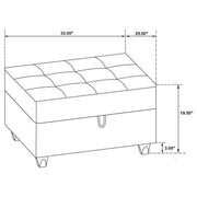 Stonenesse - Rectangular Upholstered Storage Ottoman - Gray - JaxCo Furniture