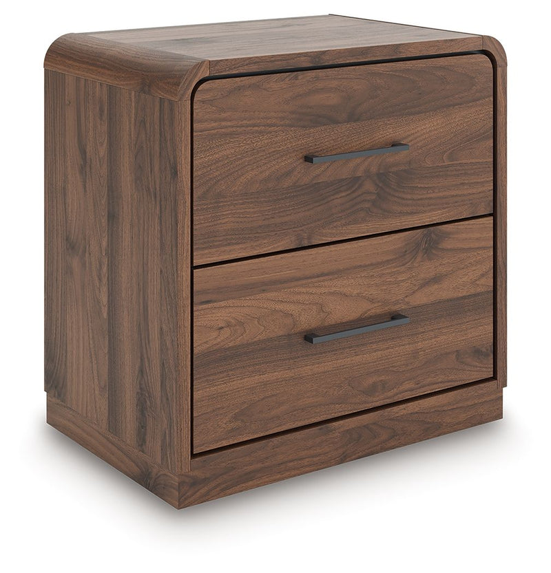 Fortlorn - Walnut Brown - Two Drawer Night Stand - JaxCo Furniture