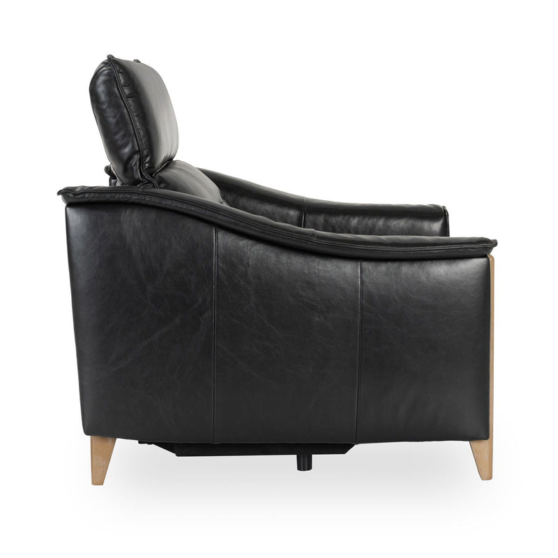 Cullman - Leather Power Recliner Accent Chair - Black - JaxCo Furniture