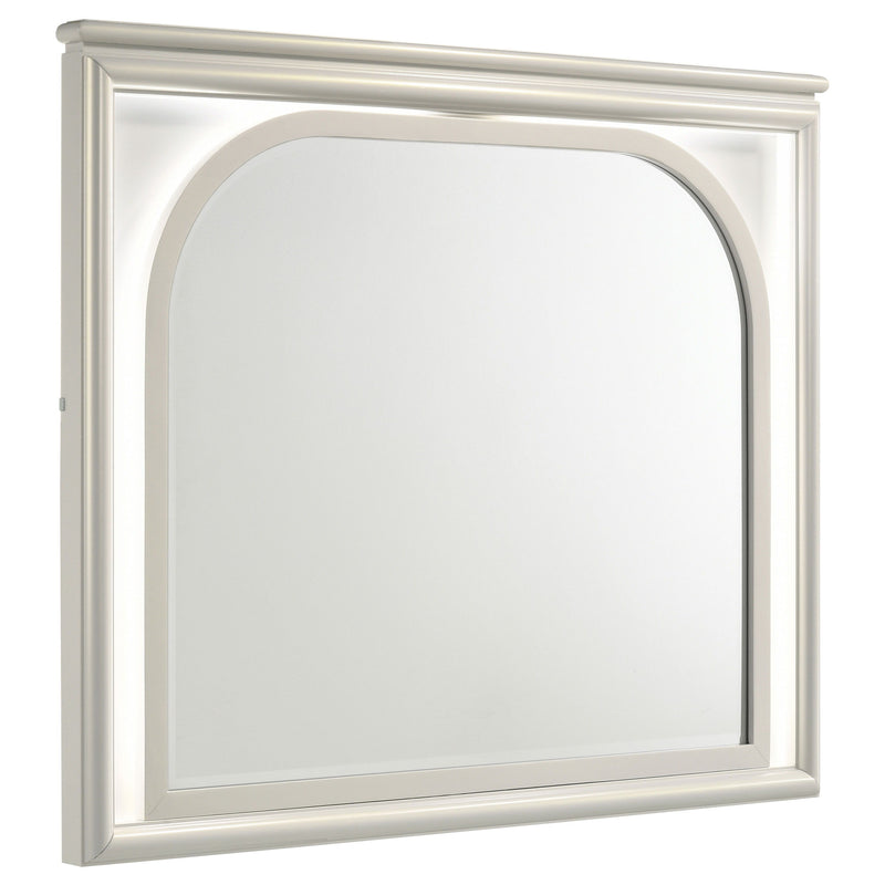 Olivia - LED Dresser Mirror - Pearl White - JaxCo Furniture