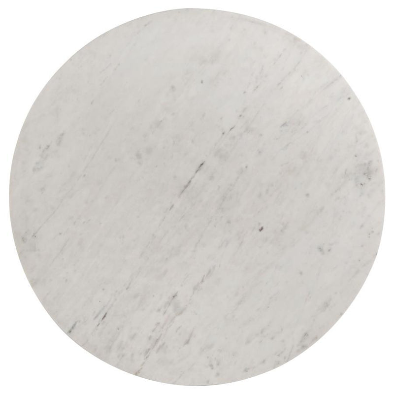 Astoria - Round Genuine Marble Coffee Table - White - JaxCo Furniture