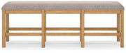 Havonplane - Brown - XL Counter Height Upholstered Dining Bench - JaxCo Furniture