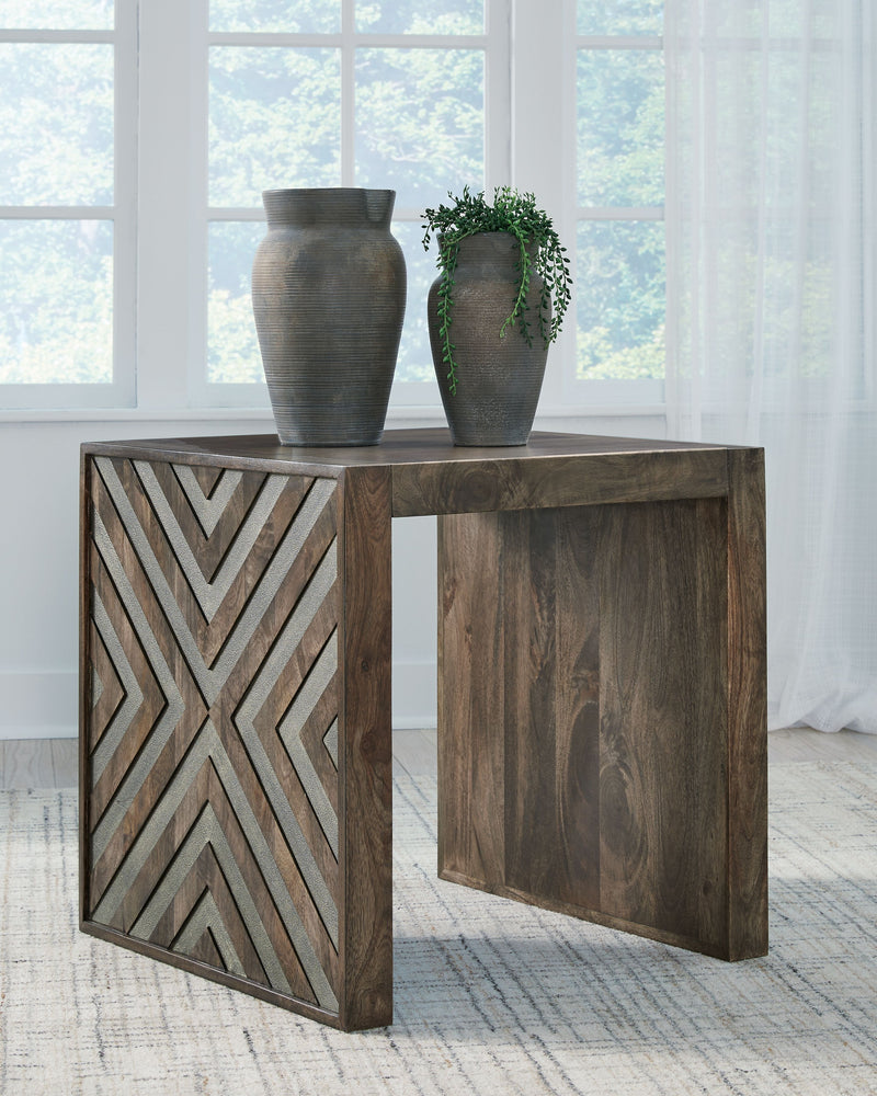 Dreggan - Brown - Square End Table - JaxCo Furniture