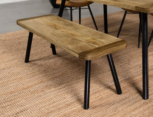 Maverick - Wood Dining Bench - Natural Mango And Black - JaxCo Furniture