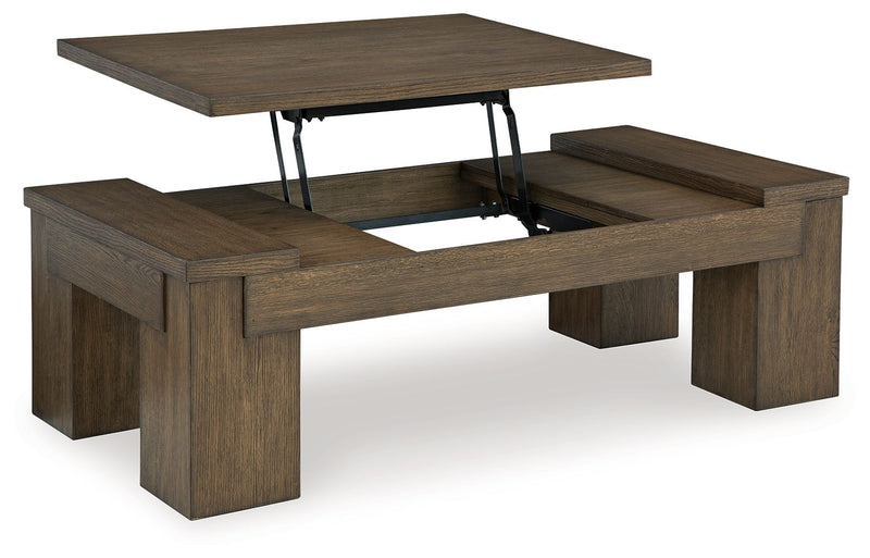 Rosswain - Warm Brown - Lift Top Cocktail Table - JaxCo Furniture