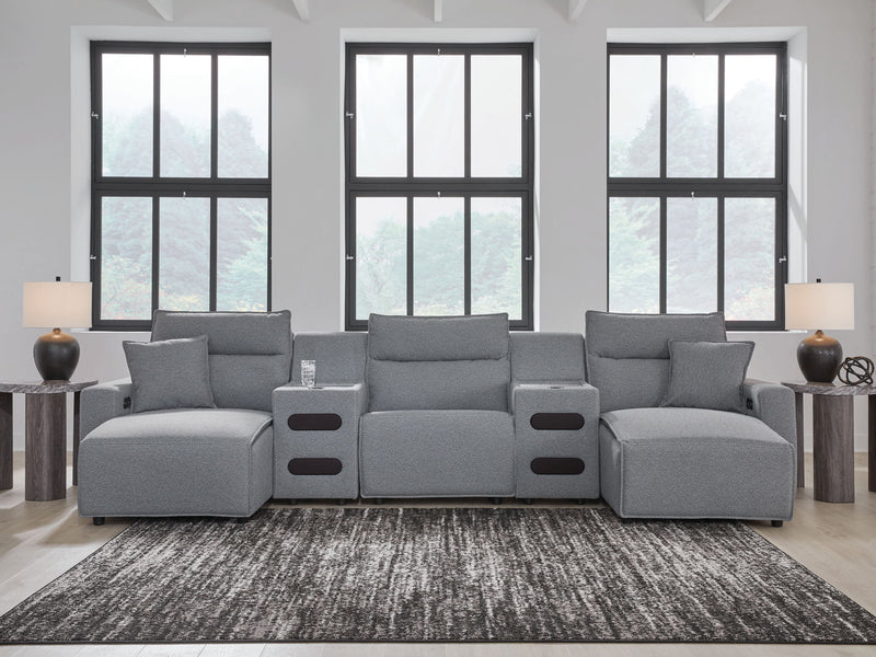 ModMax II - Salt And Pepper - Reclining Sectional - JaxCo Furniture