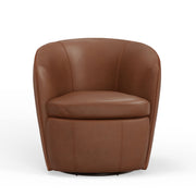 Barolo - 100% Italian Leather Swivel Club Chair (Set of 2) - JaxCo Furniture