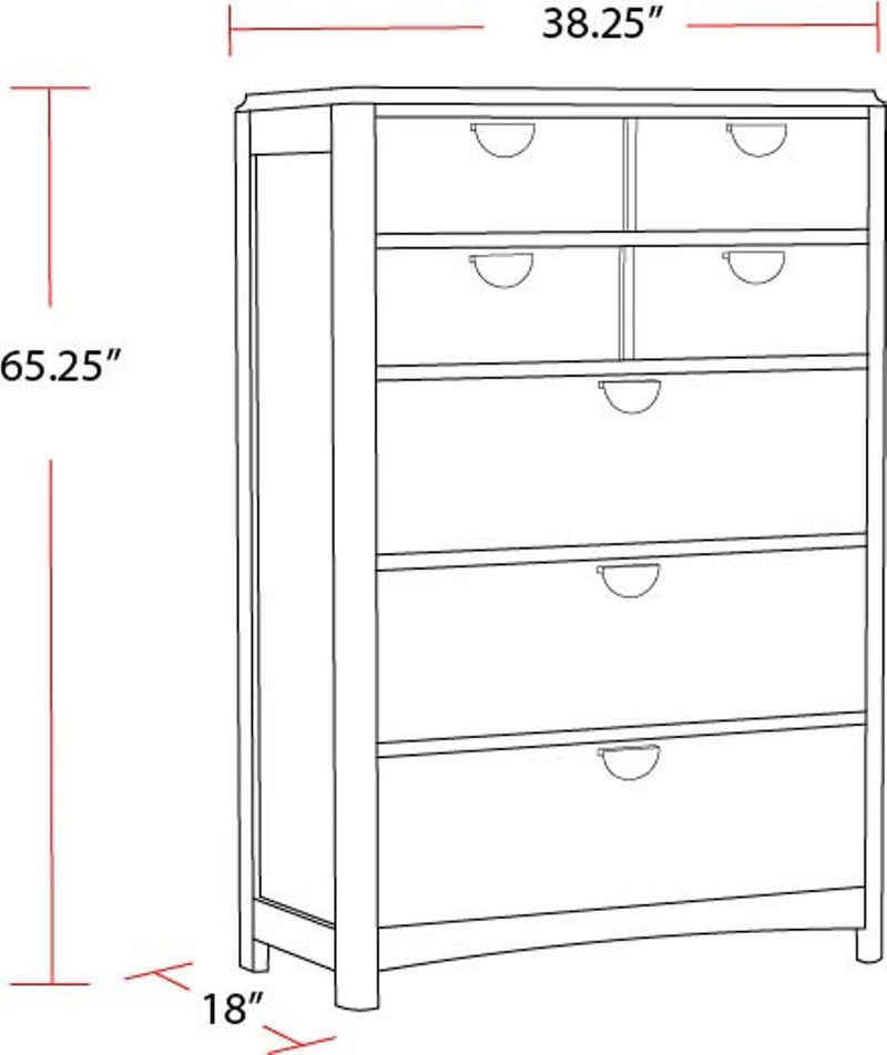 Escape - Bedroom 5 Drawer Chest With Cedar Bottom - Glazed Natural Oak - JaxCo Furniture