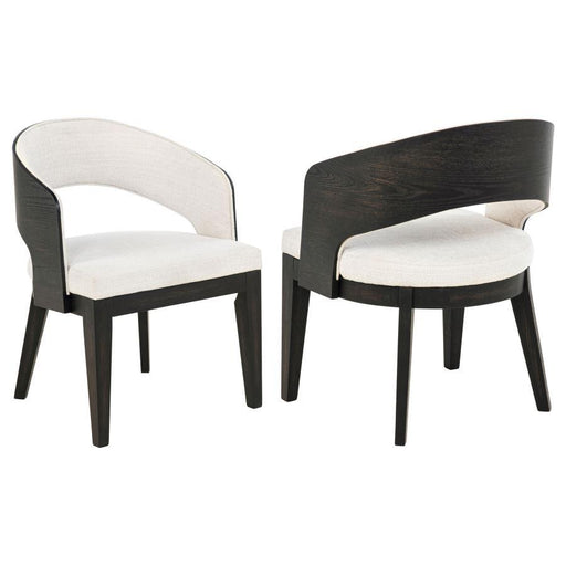 Leandro - Upholstered Dining Arm Chair (Set of 2) - Burnished Black / Cream - JaxCo Furniture