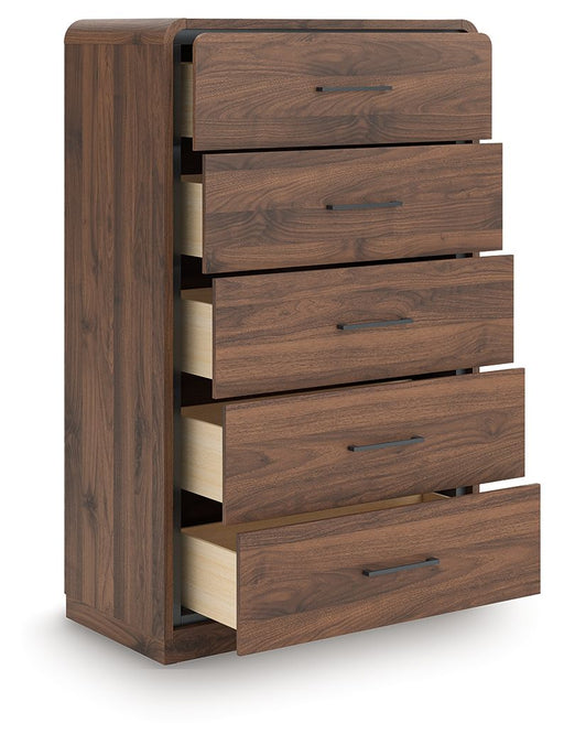 Fortlorn - Walnut Brown - Five Drawer Chest - JaxCo Furniture