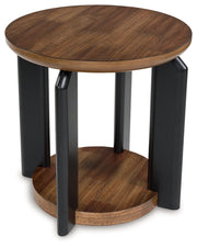Kraeburn - Brown / Black - Round End Table - JaxCo Furniture