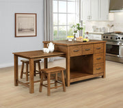 Mayfair - 3 Piece Kitchen Island With Extension Table - Dark Oak - JaxCo Furniture