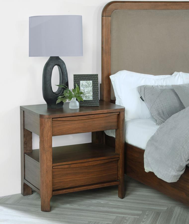 Maderia - 2-Drawer Nightstand Bedside Table - Walnut - JaxCo Furniture