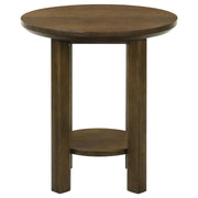 Ottowa - Round Wood Table With Shelf - JaxCo Furniture