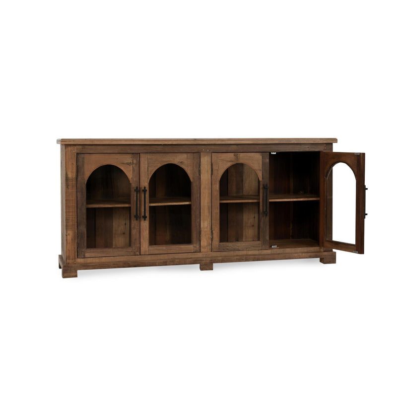 Zion - Wood 4 Door Cabinet - Natural - JaxCo Furniture
