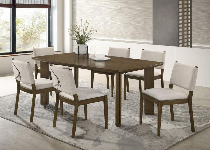 Ottowa - 7 Piece Rectangular Wood Dining Room Table Set - Brown - JaxCo Furniture