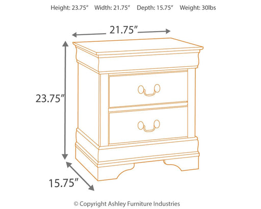 Alisdair - Reddish Brown - Two Drawer Night Stand - JaxCo Furniture