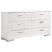 Felicity - 6-Drawer Dresser - White High Gloss - JaxCo Furniture