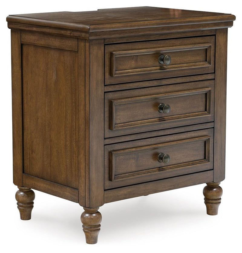 Sturlayne - Brown - Three Drawer Night Stand - JaxCo Furniture