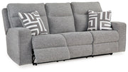 Biscoe - Pewter - Power Reclining Sofa With Adj Headrest - JaxCo Furniture