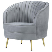 Sophia - Upholstered Channel Tufted Barrel Accent Chair - JaxCo Furniture