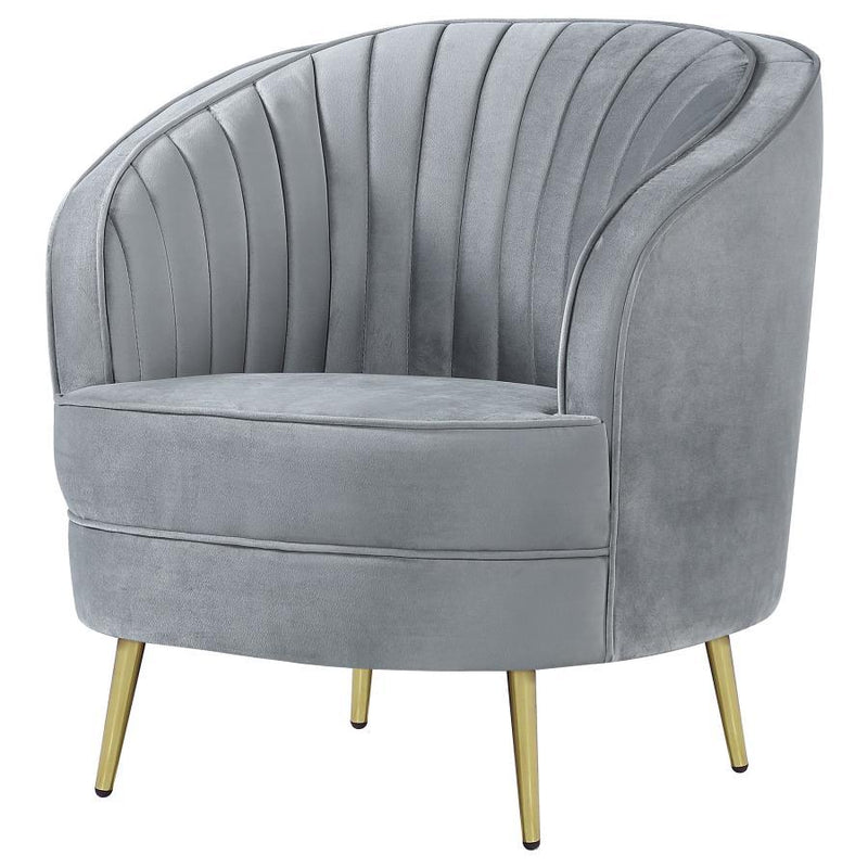 Sophia - Upholstered Channel Tufted Barrel Accent Chair - JaxCo Furniture