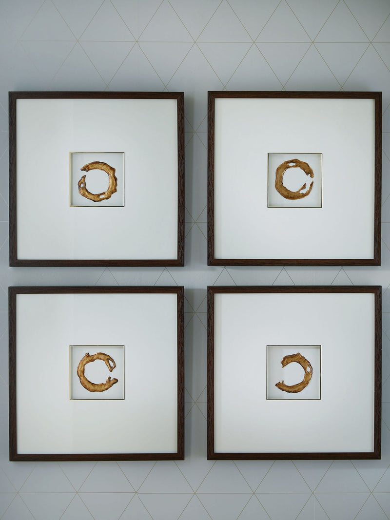 Dallbourne - White / Gold Finish - Wall Art Set (Set of 4) - JaxCo Furniture