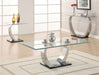 Pruitt - Rectangular Glass Top Metal Side End Table - Satin - JaxCo Furniture