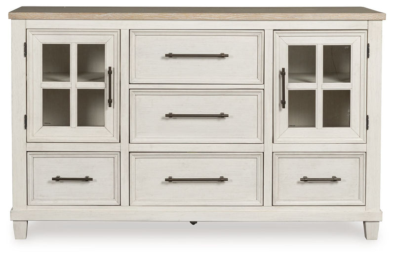 Shaybrock - Antique White / Brown - Dresser - JaxCo Furniture