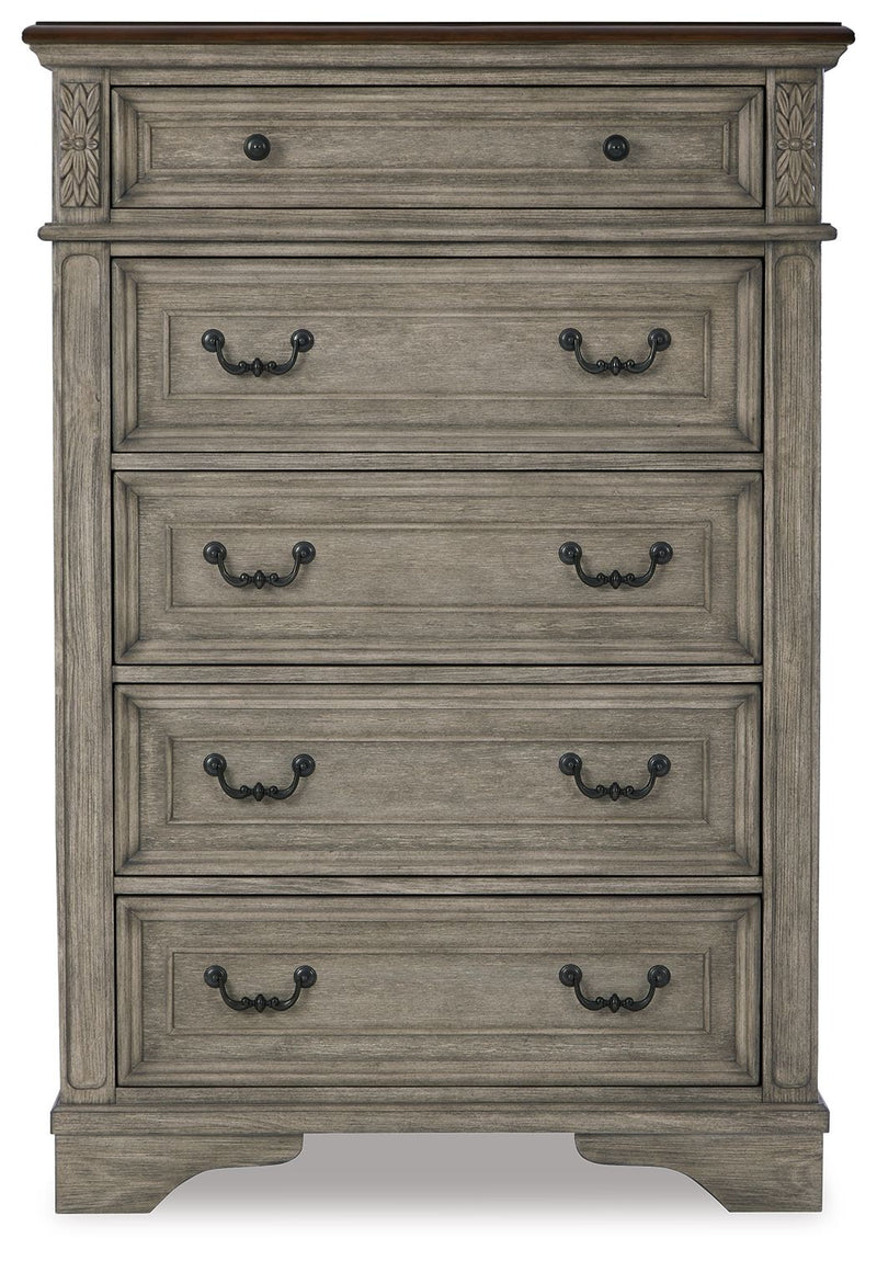 Lodenbay - Antique Gray - Five Drawer Chest - JaxCo Furniture