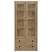 Hawthorne - 4-Shelf Glass Door Tall Cabinet With Drawers - JaxCo Furniture