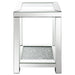 Valentina - 1-Shelf Square Glass Top Side End Table - Silver - JaxCo Furniture