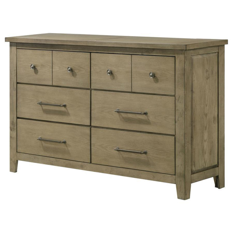 Hazlewood - 6-Drawer Bedroom Dresser Cabinet - Vineyard Oak - JaxCo Furniture